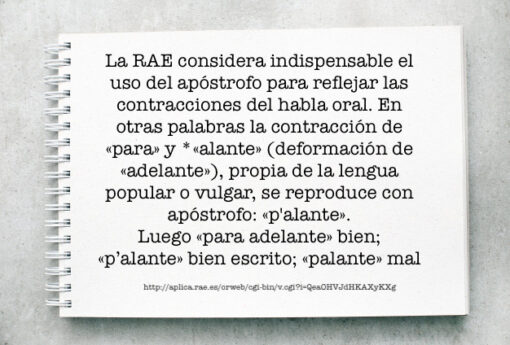 ¿«para adelante», «p’alante» o «palante»?