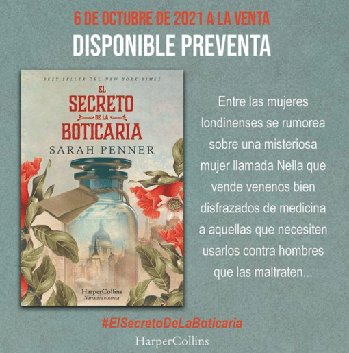 El 6 de octubre llega 'EL SECRETO DE LA BOTICARIA', la primera novela Sarah Penner