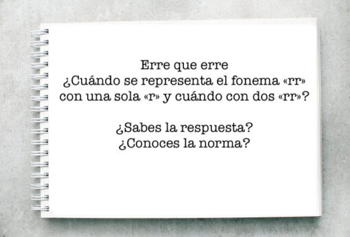 Erre que erre ¿Cuándo se representa el fonema «rr» con una sola «r» y cuándo con dos «rr»?