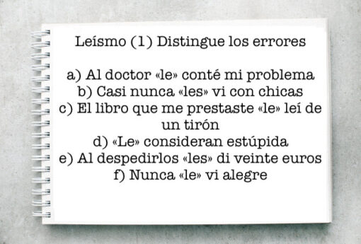 Leísmo (1) Distingue los errores